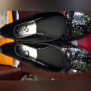 Sam Edelman flats. Size 8. Black sparkle confetti